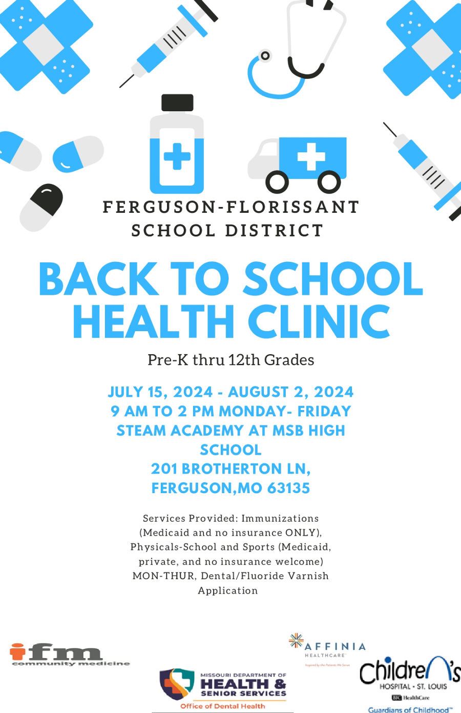 Health Clinic Back To School - English